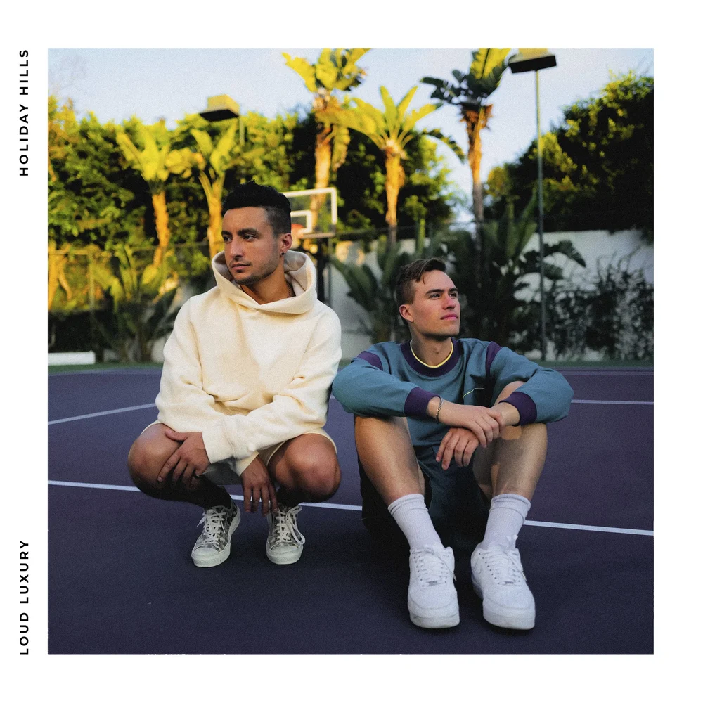 Loud Luxury Holiday Hills cover artwork, with the duo on a basketball court